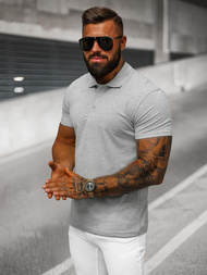 Ανδρική μπλούζα polo Γκρί OZONEE JS/8T80/2Z