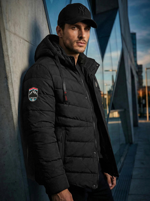 Ανδρικό μπουφάν mαύρος OZONEE JS/31M5081/392