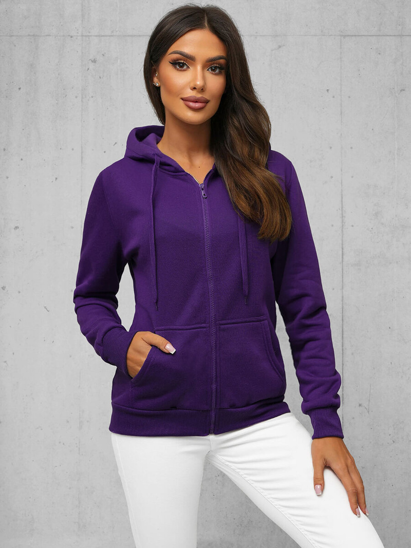 Γυναικείο φούτερ με κουκούλα μωβ OZONEE JS/W03Z