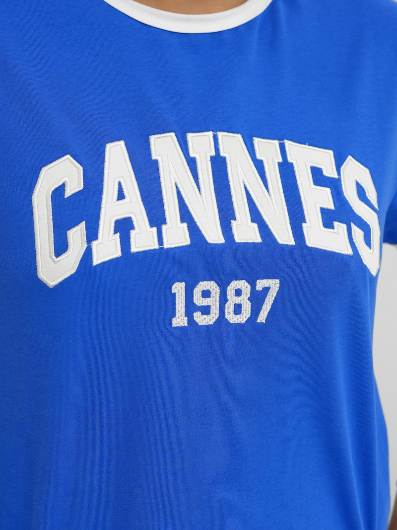 Γυναικείο μπλουζάκι μπλε OZONEE JS/R62184