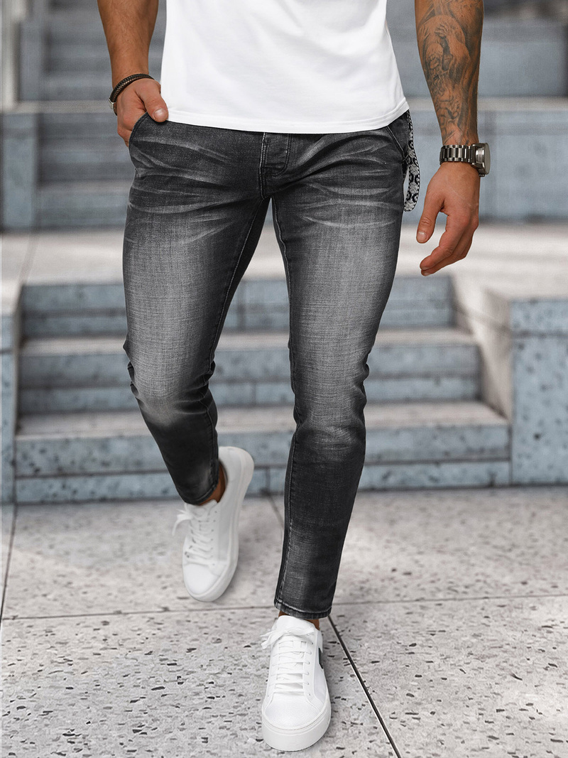 Ανδρικό τζιν παντελόνι mαύρος OZONEE NB/MP0091N