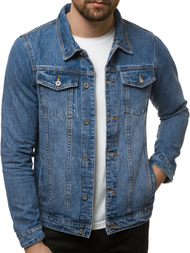 Ανδρικό τζιν μπουφάν μπλε OZONEE T/7518