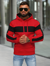 Ανδρικό Φούτερ με Κουκούλα το κόκκινο OZONEE JS/8B1309/18