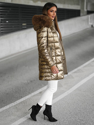 Γυναικείο μπουφάν χρυσός OZONEE JS/16M9120/403Z