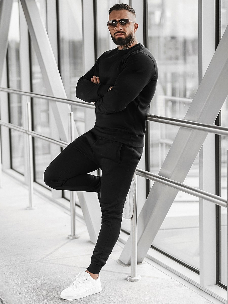 Ανδρικό σετ φόρμας μαύρο OZONEE JS/XW2001