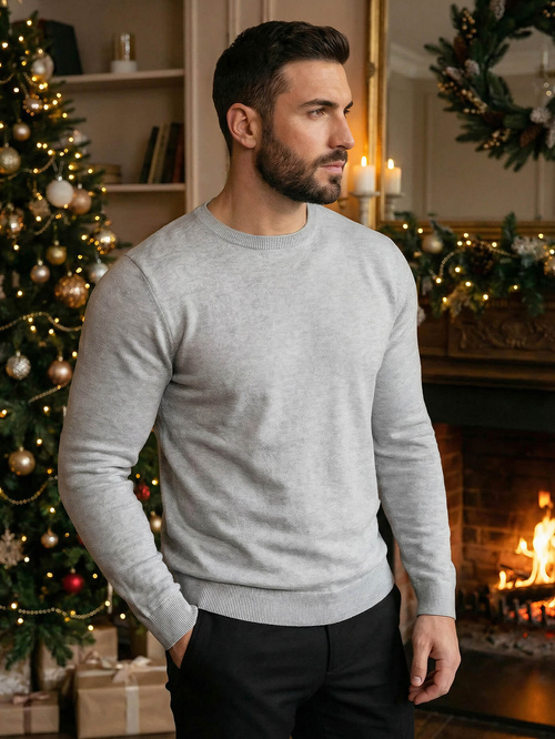 Ανδρικό πουλόβερ Γκρί OZONEE NB/MMB602/2Z