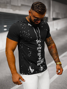 Ανδρικό μπλουζάκι μαύρο OZONEE O/8T1259/3