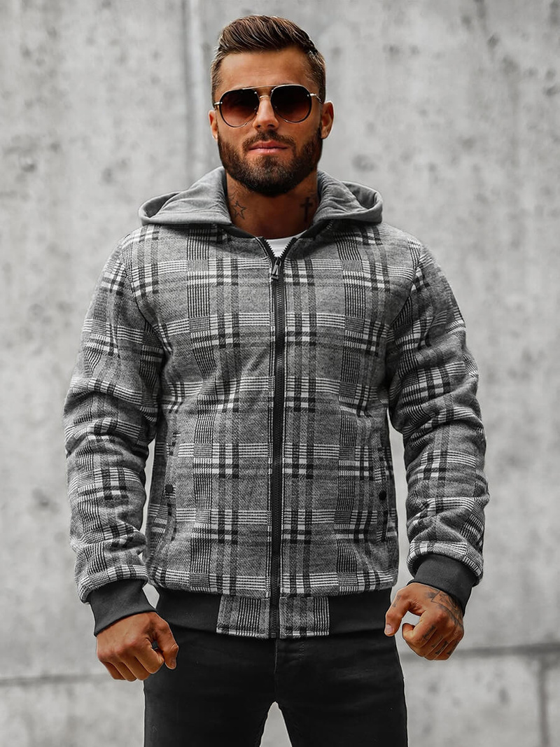 Ανδρικό μπουφάν γκρι OZONEE O/3A58