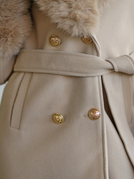 Γυναικείο παλτό eκρού OZONEE JS/61M8509/280