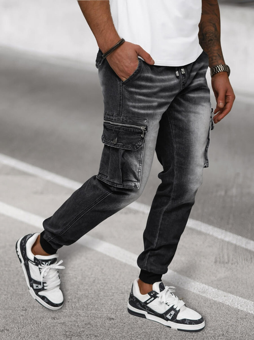 Ανδρικό παντελόνι jogger mαύρος OZONEE NB/MP0108N