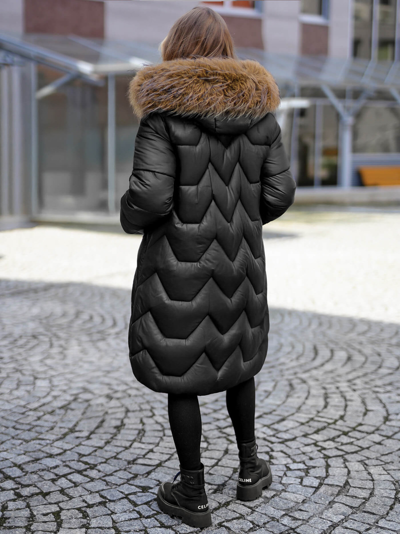 Γυναικείο χειμερινό μπουφάν μαύρο OZONEE O/5M3229/392