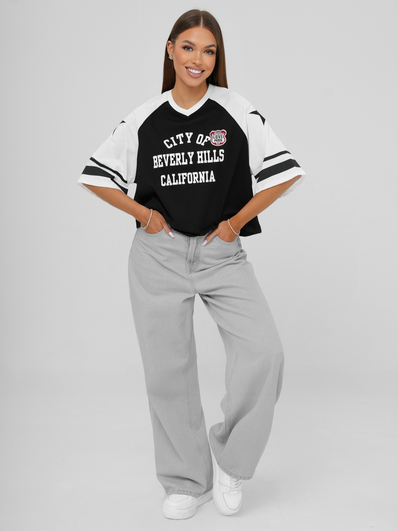 Γυναικείο μπλουζάκι μαύρο OZONEE JS/R62493