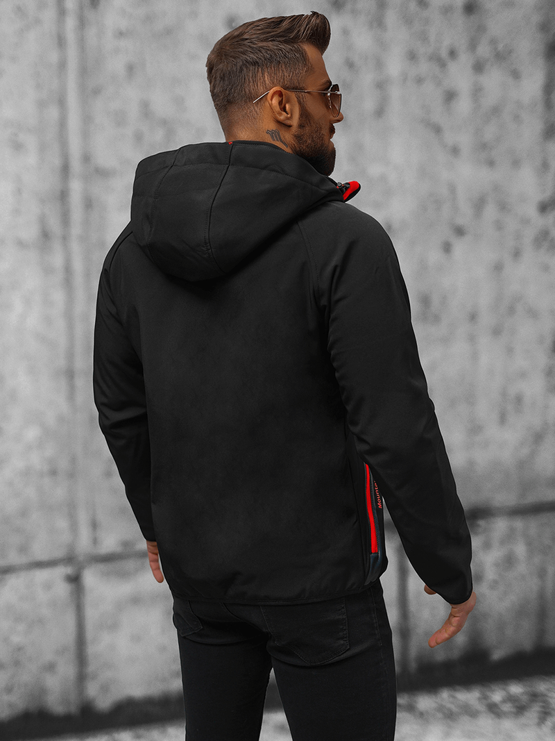 Ανδρικό μπουφάν Softshell μαύρο-Κόκκινο OZONEE JS/HH021/1CZ