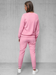 Γυναικείο βελούδινο σετ φόρμας πούδρα ροζ OZONEE O/8C1173/38Z