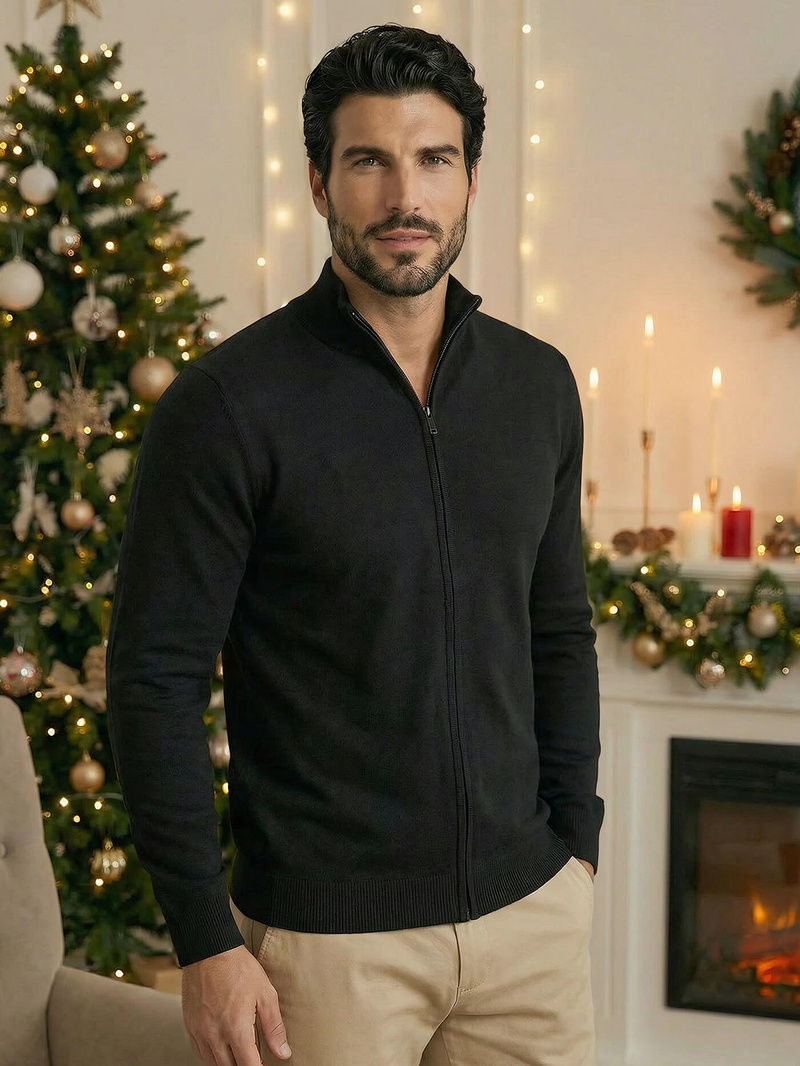 Ανδρικό πουλόβερ μαύρο OZONEE NB/MM6004/4Z