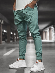 Ανδρικό παντελόνι chino jogger μέντα OZONEE G/11144