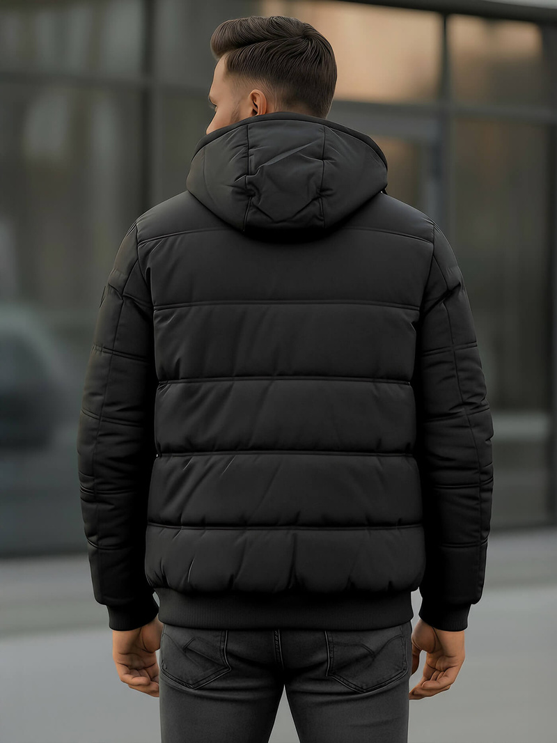 Ανδρικό μπουφάν mαύρος OZONEE JS/31M5003Z