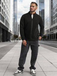 Ανδρικό φούτερ με φερμουάρ μαύρο OZONEE JS/HH016/3