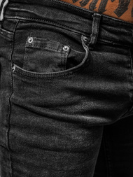 Ανδρικό τζιν παντελόνι mαύρος OZONEE E/6540/01