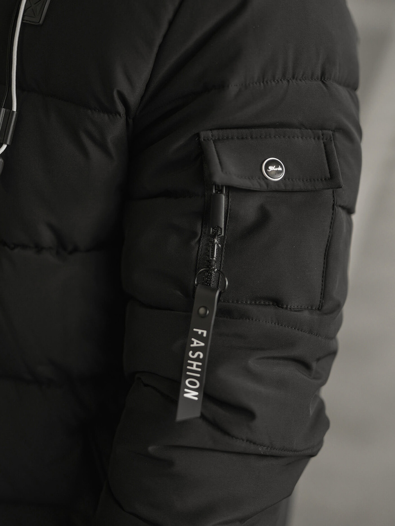 Ανδρικό μπουφάν mαύρος OZONEE JS/57M7502/392Z