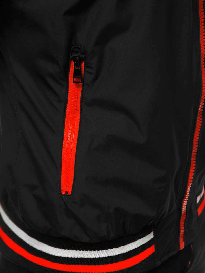 Ανδρικό Μπουφάν Bomber μαύρο OZONEE N/6194