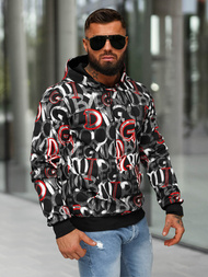 Ανδρικό Φούτερ με Kουκούλα Mαύρος OZONEE JS/8B1237/3