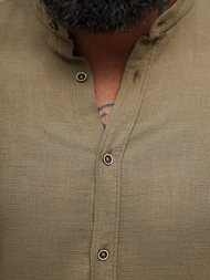 Ανδρικό πουκάμισο Σκούρο μπεζ OZONEE O/V112