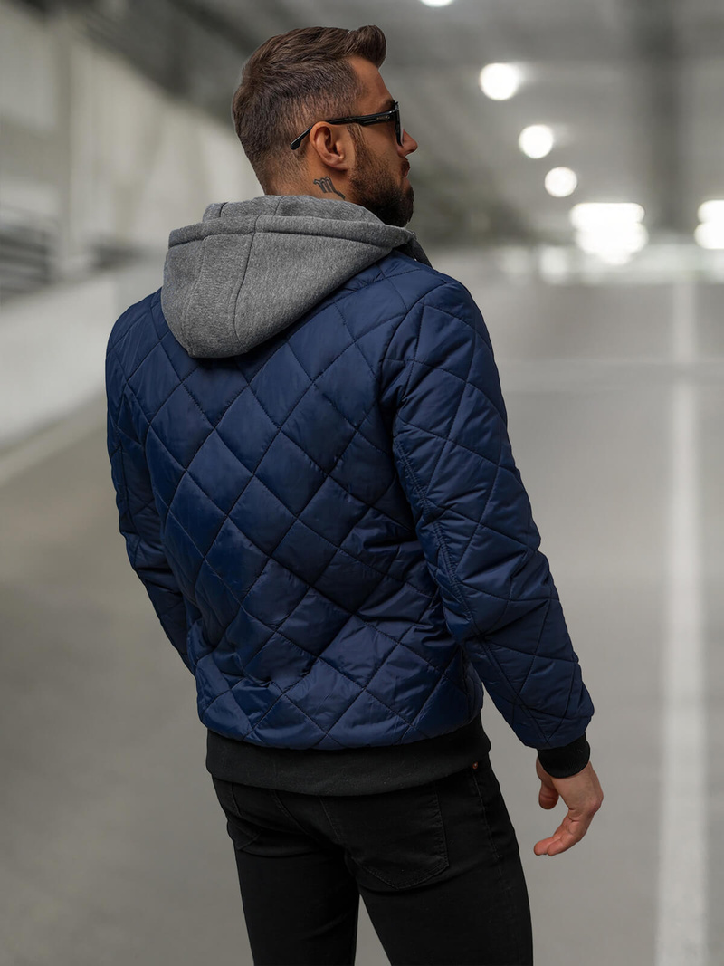 Ανδρικό μπουφάν ναυτικό μπλε OZONEE JS/8M986/215