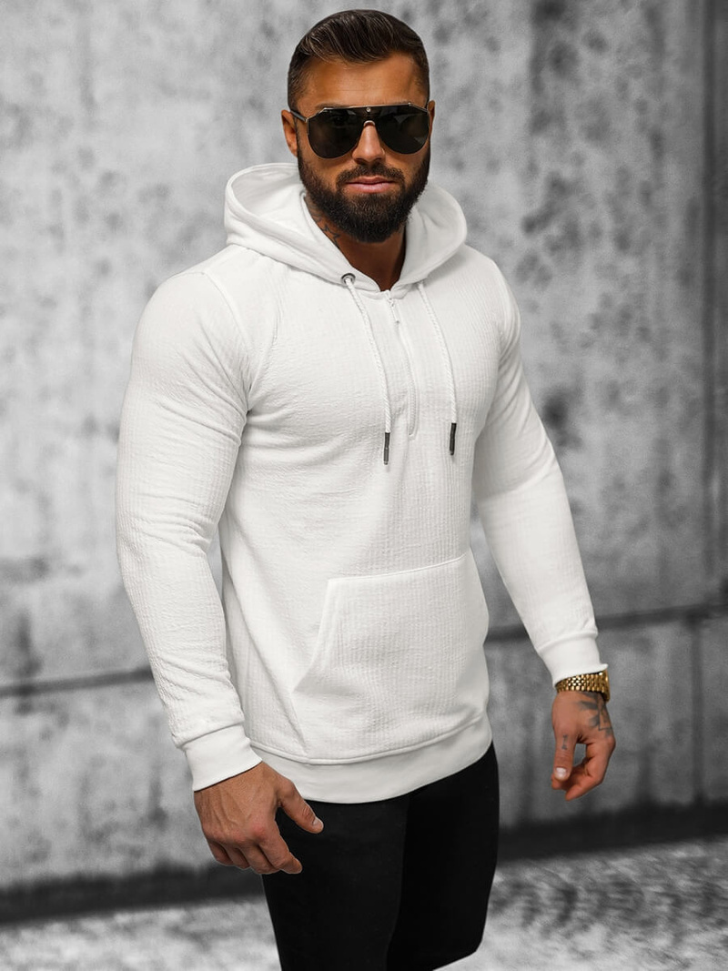 Ανδρικό Φούτερ με Κουκούλα eκρού OZONEE O/TB2273