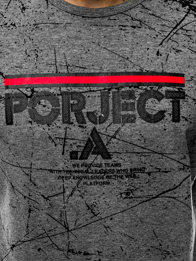 Ανδρικό μπλουζάκι γραφίτη OZONEE JS/SS10917Z