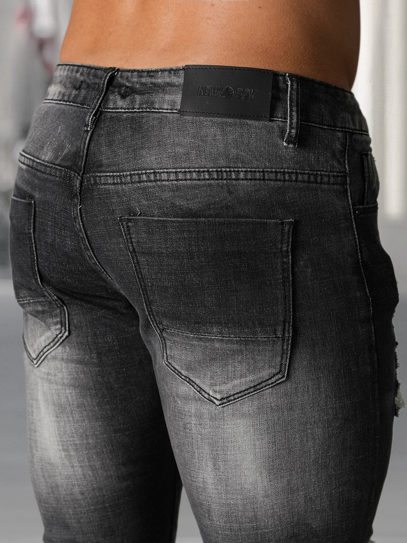 Ανδρικό τζιν παντελόνι mαύρος OZONEE NB/MP0075NZ