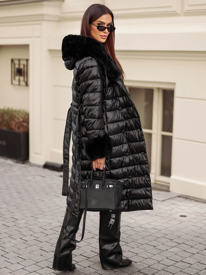 Γυναικείο παλτό μαύρο OZONEE JS/5M3160/392Z