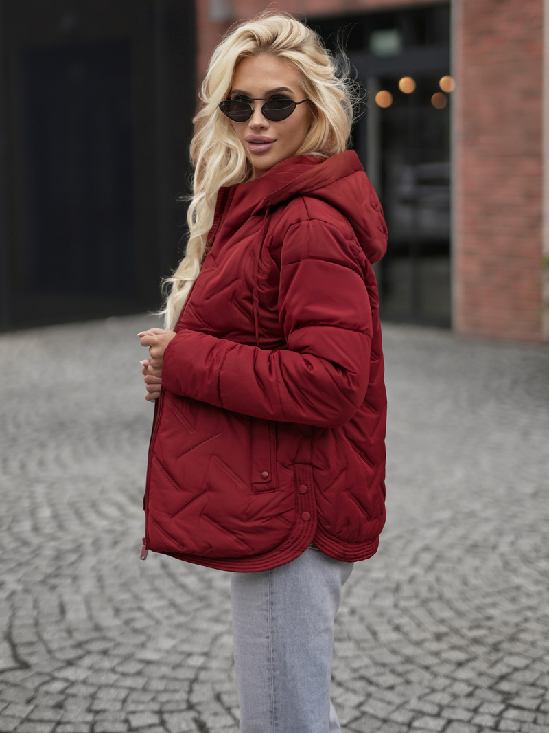 Γυναικείο μπουφάν bουργουνδία OZONEE JS/16M9300/06Z