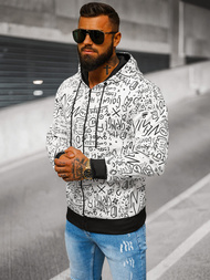 Ανδρικό Φούτερ με Kουκούλα λευκό OZONEE JS/8B1182/1