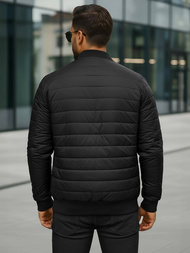 Ανδρικό μπουφάν bomber μαύρο OZONEE JS/MY02Z 