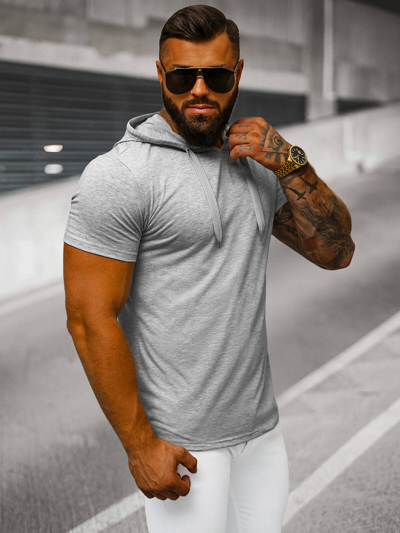 Ανδρικό μπλουζάκι Γκρί OZONEE JS/8T89/2