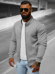 Ανδρικό φούτερ με φερμουάρ γκρι OZONEE JS/2002Z