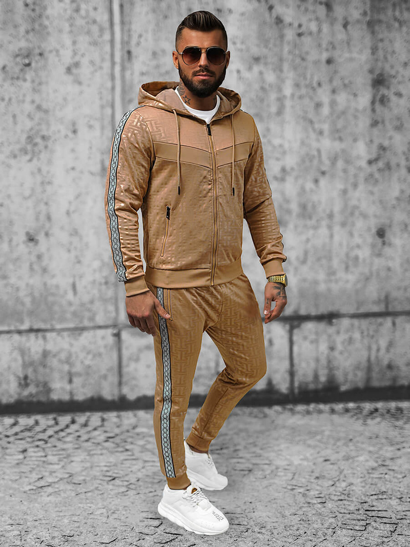 Ανδρικό σετ φόρμας mπεζ OZONEE O/3A165