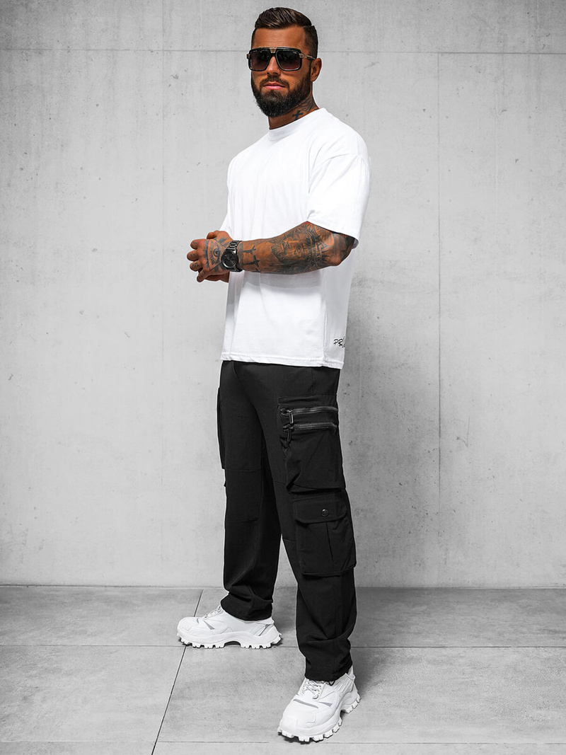 Ανδρικό παντελόνι mαύρος OZONEE O/PS5527