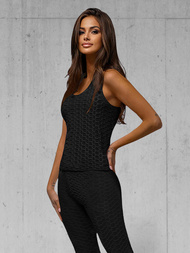 Γυναικείο σετ φόρμας δύο κομματιών μαύρο OZONEE JS/YW88037/1Z