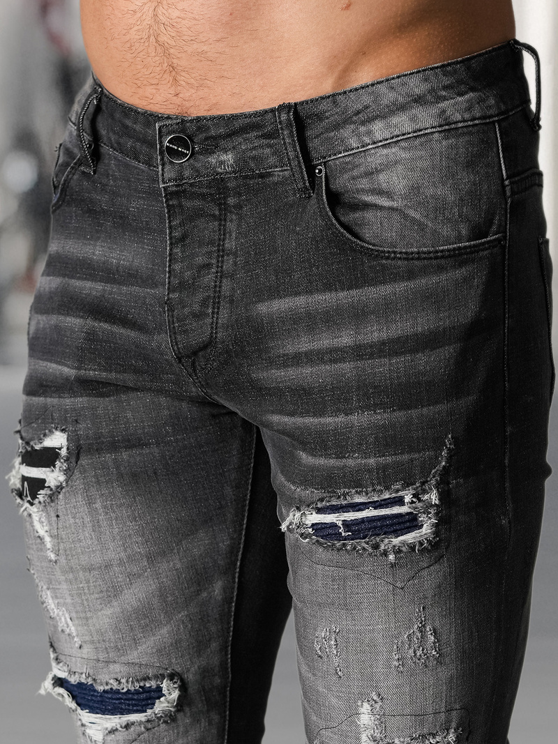 Ανδρικό τζιν παντελόνι mαύρος OZONEE NB/MP0075NZ