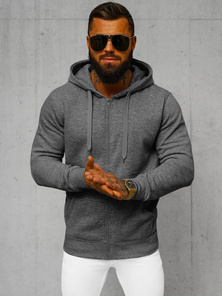 Ανδρικό Φούτερ με Κουκούλα σκούρο-γκρι OZONEE JS/2008Z