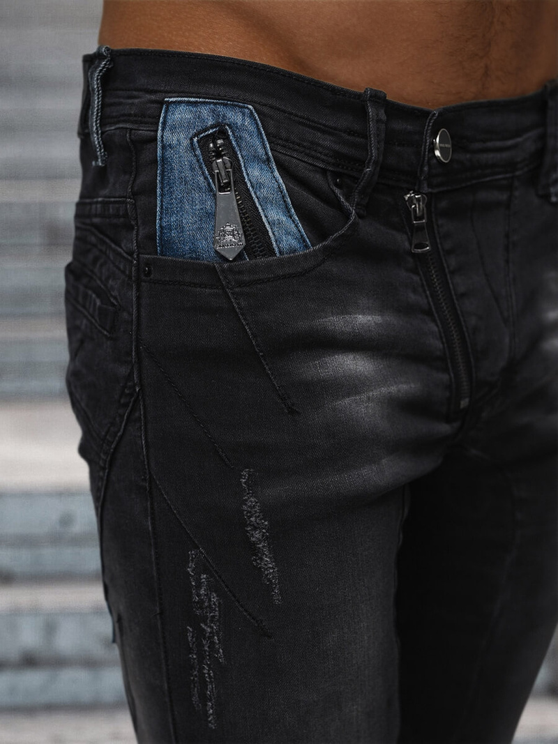 Ανδρικό τζιν παντελόνι mαύρος OZONEE NB/MP0025NZ