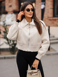 Γυναικείο μπουφάν eκρού OZONEE O/81326