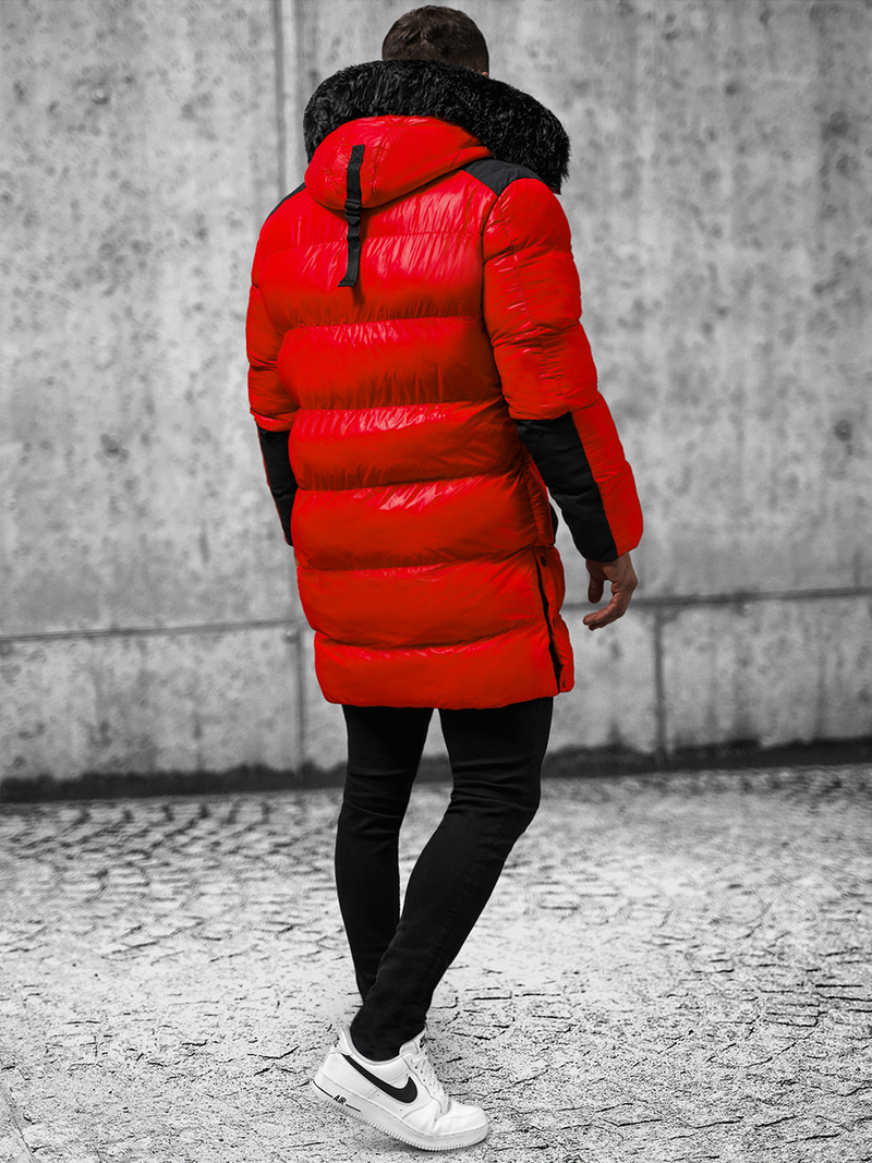 Ανδρικό χειμερινό μπουφάν kόκκινο OZONEE O/M800Z