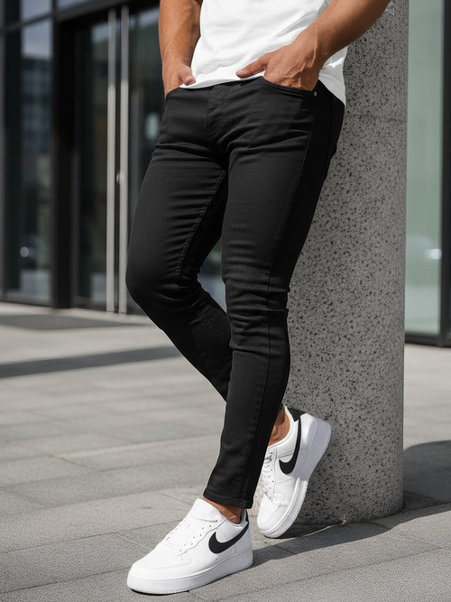 Ανδρικό τζιν παντελόνι mαύρος OZONEE DO/2807/1