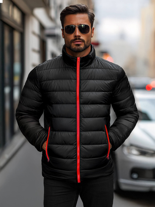 Ανδρικό μπουφάν μαύρο/2 OZONEE JB/JP1111Z