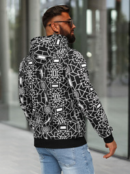 Ανδρικό Φούτερ με Kουκούλα Mαύρος OZONEE JS/8B1236/3