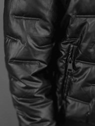 Ανδρικό δερμάτινο μπουφάν μαύρο OZONEE O/11Z8099Z