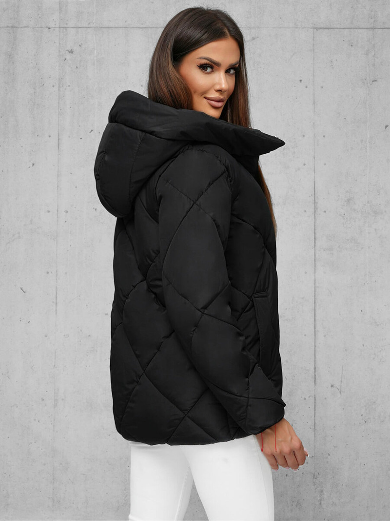 Γυναικείο μπουφάν μαύρο OZONEE JS/5M3175/392Z